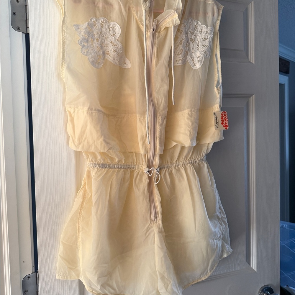 Free people Movement Marigold Onesie w Lace Detail - sold out viral onesie nwt - Picture 2 of 9